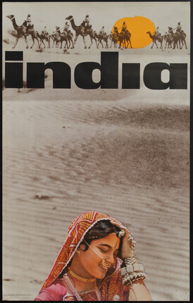a poster of a woman in a desert