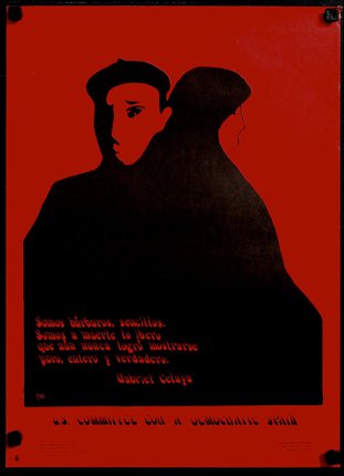 a poster with a person in a black hat