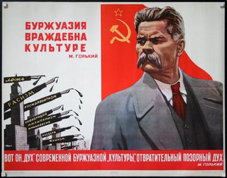 a poster of a man with a mustache and weapons