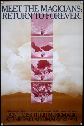a poster with several images of clouds