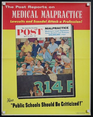 a poster of people watching a medical malpractice