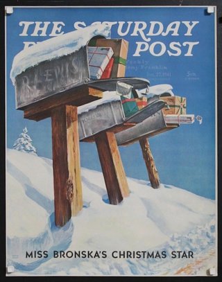 a poster of a mailboxes in the snow