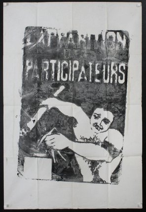 a poster with a man holding a knife
