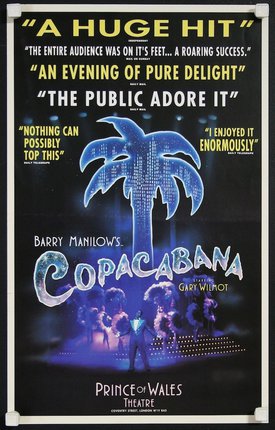 a movie poster with a palm tree and people