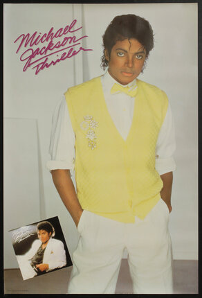 Michael Jackson Rare Vintage Thriller Yellow Eyes Monster Print Tee Large  Worn Used L