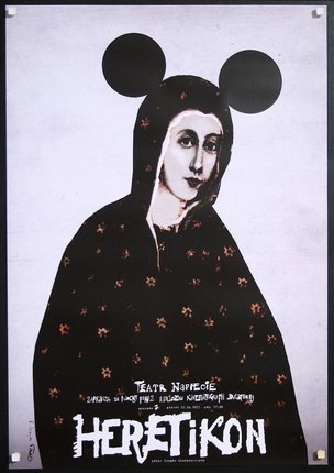 a poster of a woman with ears