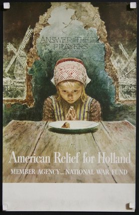 a poster of a girl with a plate of food