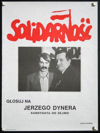 a poster with a picture of two men