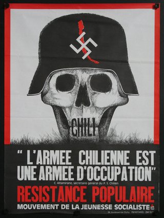 a poster with a skull wearing a hat