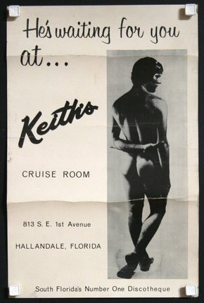 a poster of a man posing for a cruise room