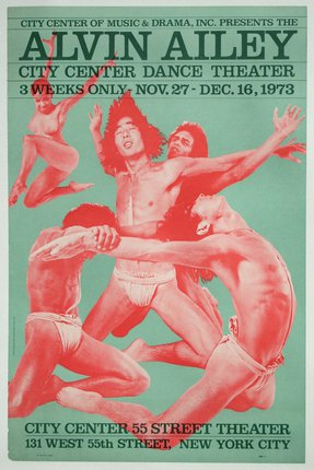 a poster of a group of men dancing