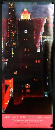 a poster of a city at night