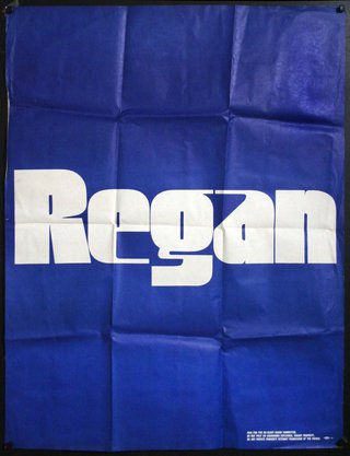 a blue bag with white text