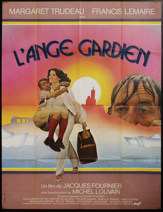 a movie poster with a man holding a woman on his back