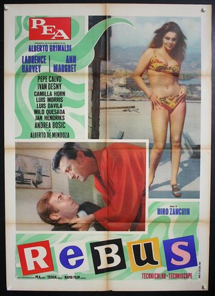 a movie poster with a man in a bathing suit