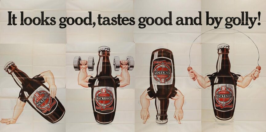 a poster of a beer bottle