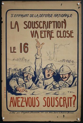 a poster with a group of soldiers pointing at something