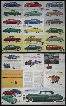 a collection of cars and motorcycles