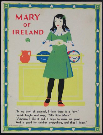 a poster of a girl in a green dress