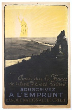 a poster of a woman standing on a beach