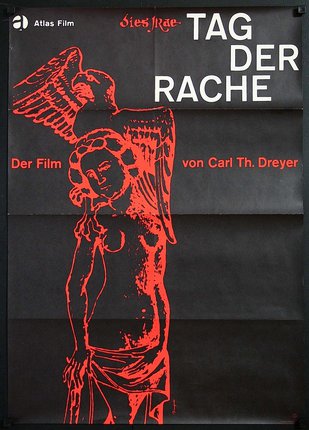 a poster with a red drawing of a woman