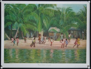 a group of children playing on a beach