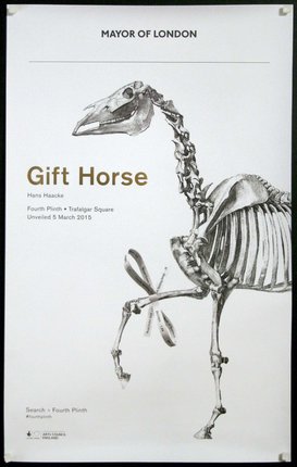 a poster with a skeleton of a horse