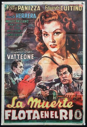 a movie poster with a woman holding a gun