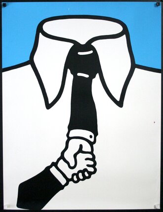 a black and white picture of a man shaking hands