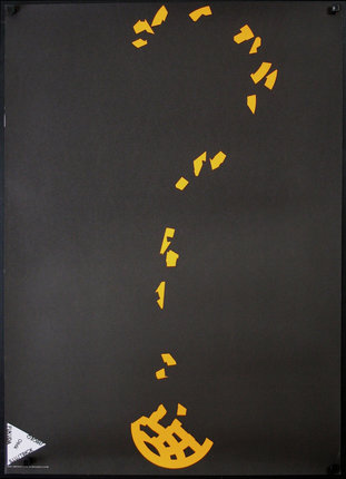 a black background with yellow pieces of paper