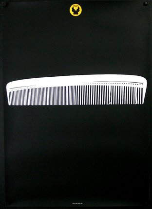a white comb on a black background