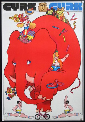 a poster of a circus elephant