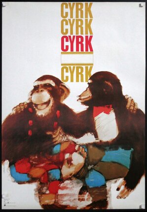 a poster of two monkeys