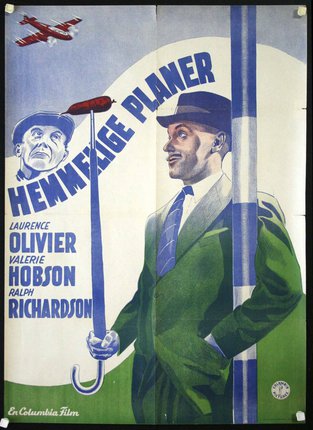 a poster of a man holding a pole