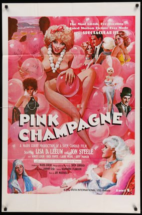 a movie poster of a woman with pink balloons