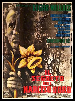 a movie poster with a man holding a flower