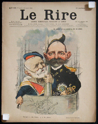 a newspaper cover with a cartoon of two men