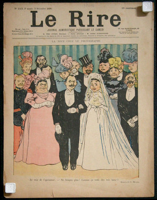 a newspaper cover with a couple of people