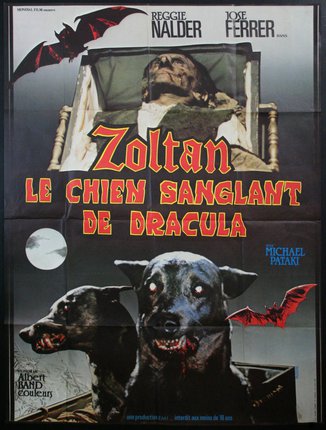 a movie poster with a dog and a person lying in a bed