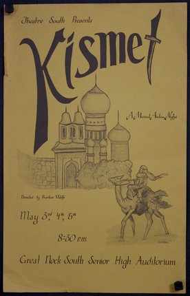 a poster with a drawing of a man riding a camel