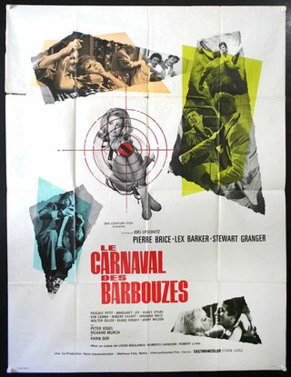 a movie poster of a man shooting a woman