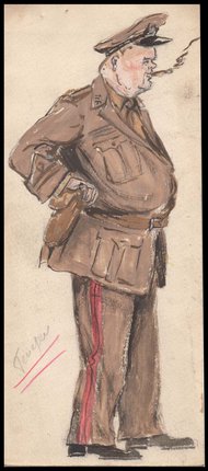 a drawing of a man in a uniform