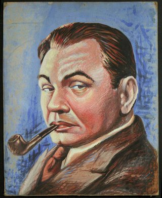 a man with a pipe in his mouth