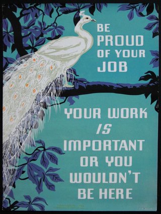 a poster with a peacock on it