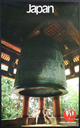a large bell inside a temple