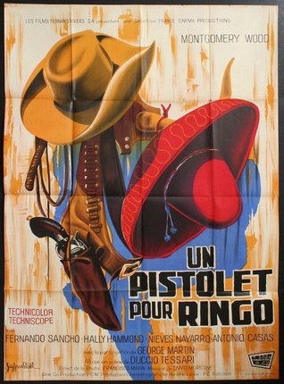 a poster of a cowboy hat and boots