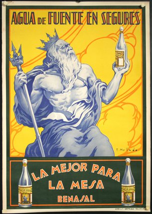 a poster of a man holding a bottle