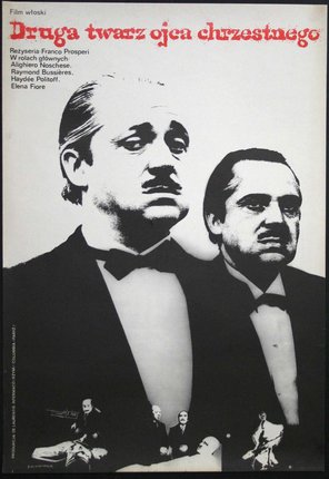 a poster of two men in suits