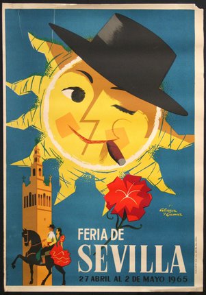 a poster of a sun with a cigar