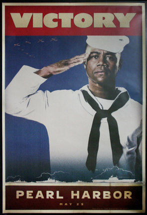 a poster of a man saluting